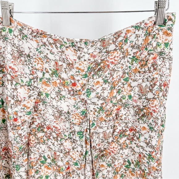 Elegant White and Brown A-Line Skirt - Picture 2 of 6